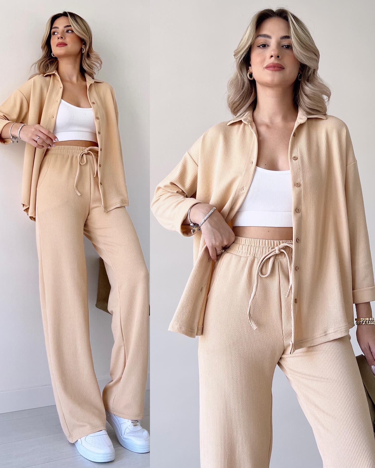 Two Piece Suit Button Co-Ord Casual Set